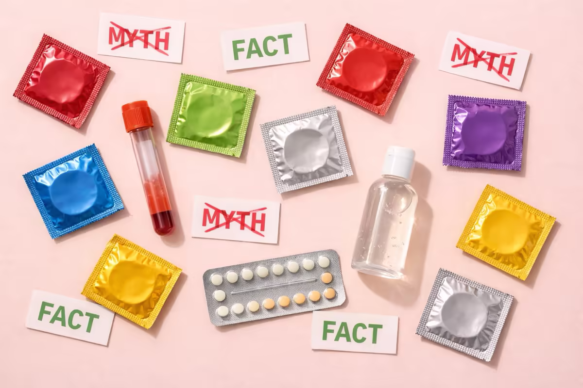 Illustration about separating STI myths from facts