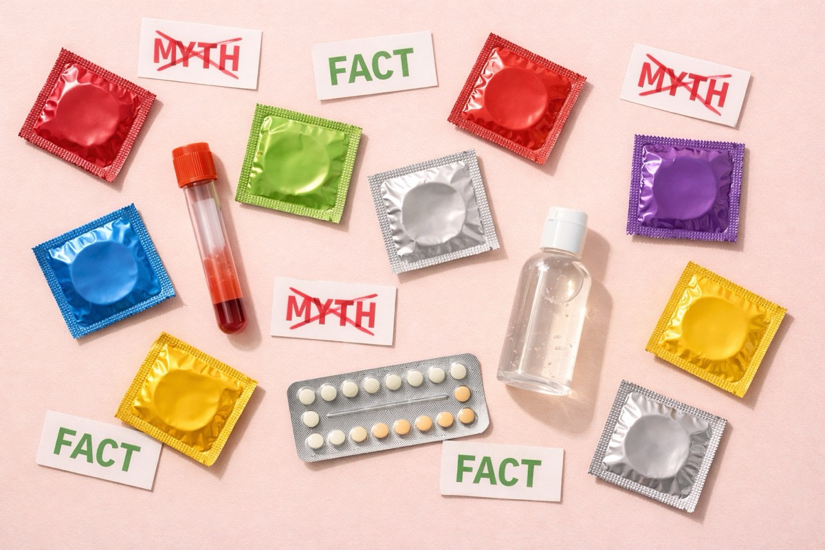 Illustration about separating STI myths from facts